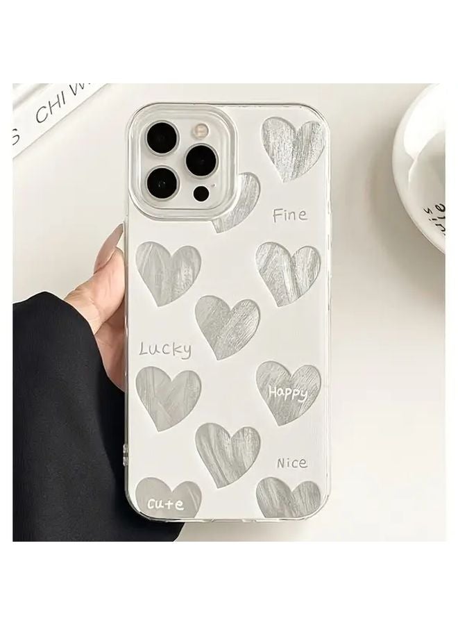Transparent Openwork Heart Mobile Phone Case For IPhone 14 Pro Max Anti Fall Protective Cover - Image 1